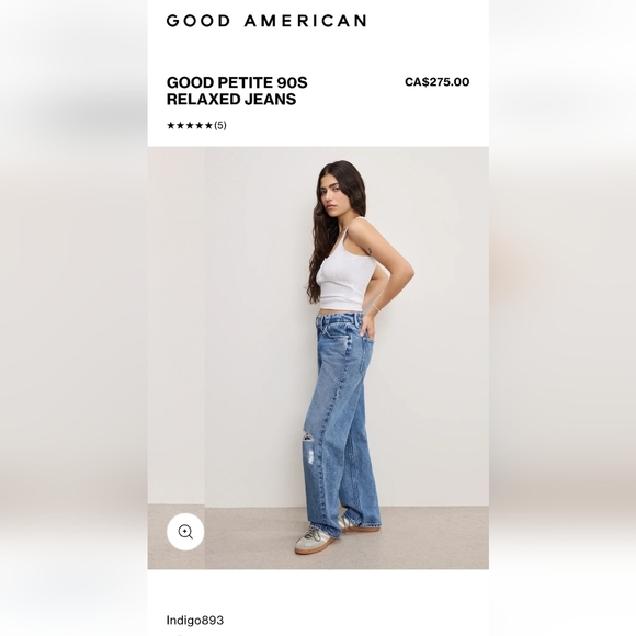 NWT Good American Plus Size Good Petite 90s Mid Rise Baggy Straight Jeans 18 - Picture 7 of 16